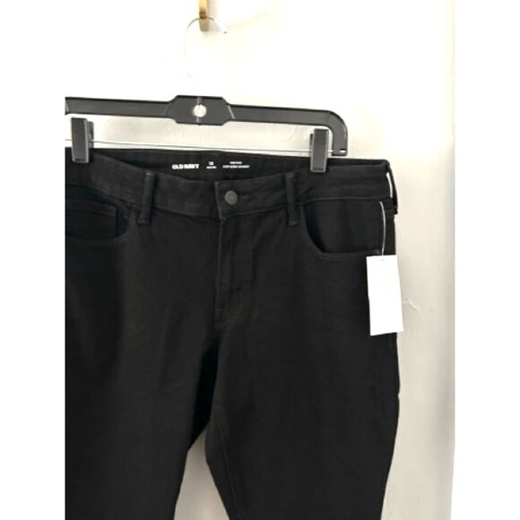 Old Navy Mid-Rise Pop Icon Black-Wash Skinny Jeans, Black Jack, 12 P Petite, NEW - Picture 7 of 8